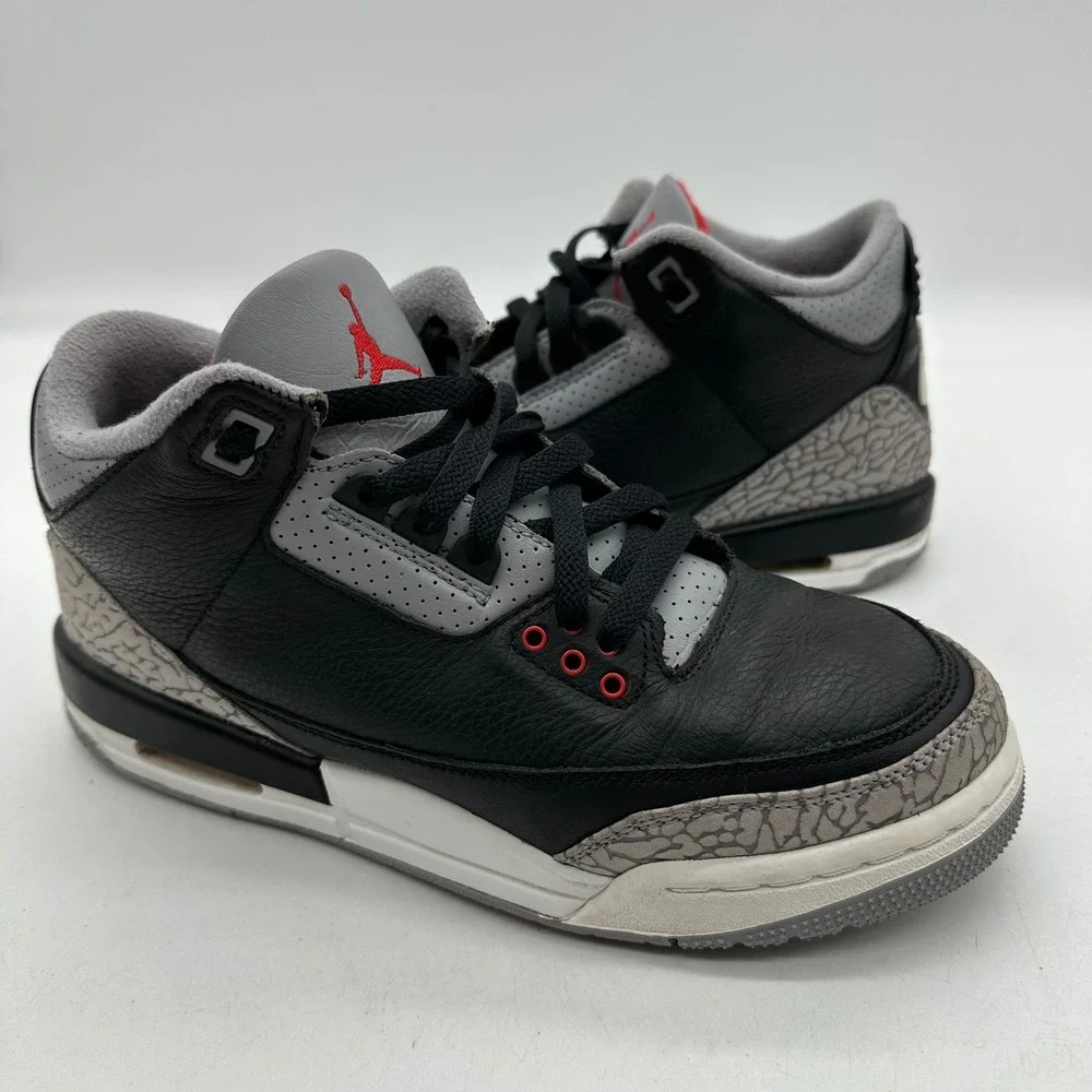 Nike DM0967-010 Youth 7Y Sneakers Air Jordan 3 Retro OG GS Black Cement 2024